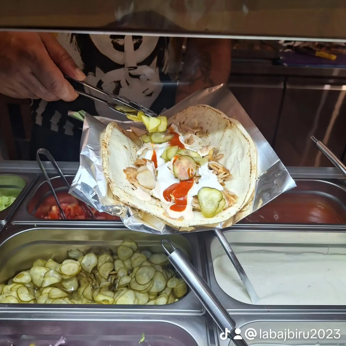 Lipie întinsă pe folie, asamblată la bain-marie